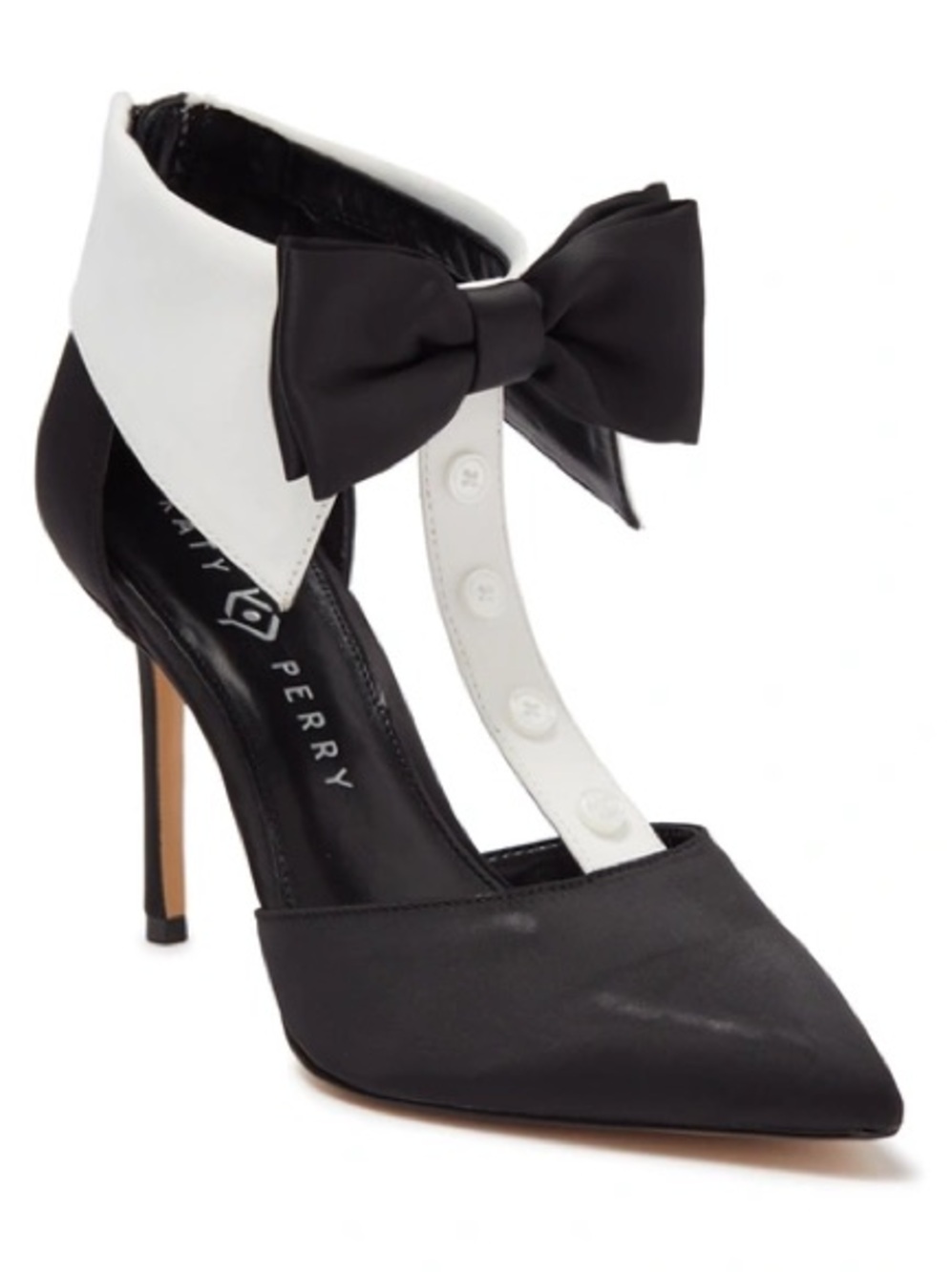 Katy Perry Collections The Adella Black and White Tuxedo T-Strap Pointed Pump